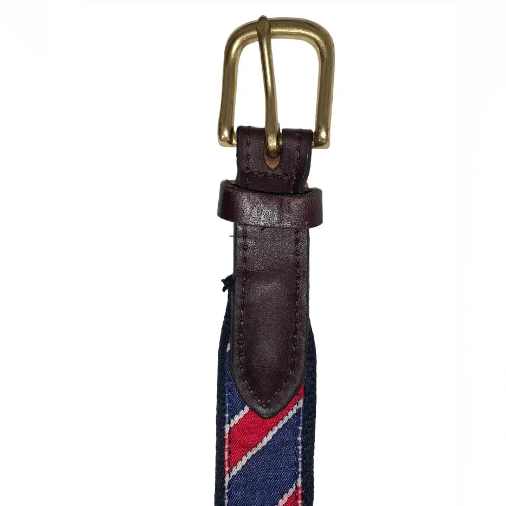 Vineyard Vines Sz 24 red blue leather belt youth boys size 24
